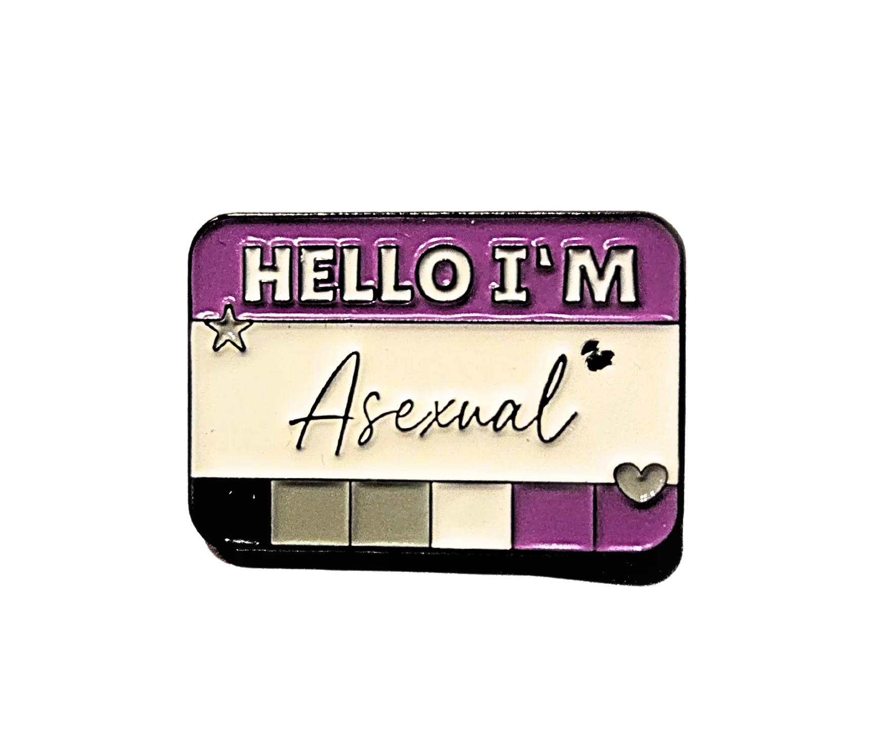 Hello I'm Asexual Enamel Pin